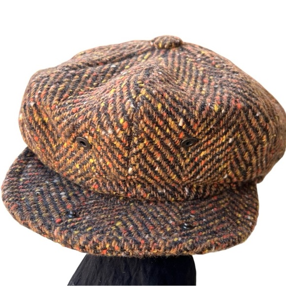 Stefeno Tweeds multicolor Herringbone Cap Men Size Large - Picture 2 of 4